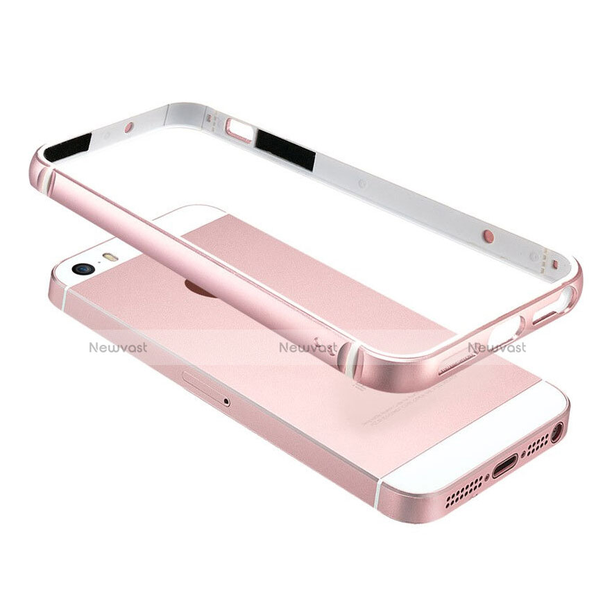 Luxury Aluminum Metal Frame Cover for Apple iPhone 5 Pink