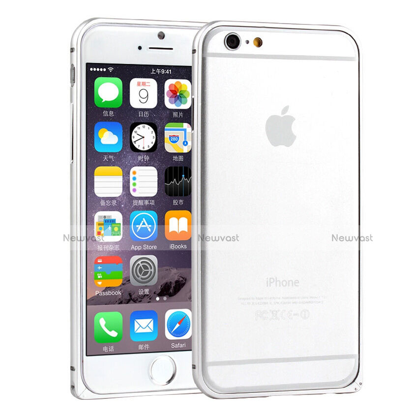 Luxury Aluminum Metal Frame Cover for Apple iPhone 6 Plus Silver