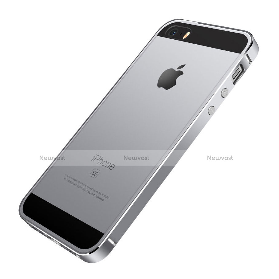 Luxury Aluminum Metal Frame Cover for Apple iPhone SE Gray