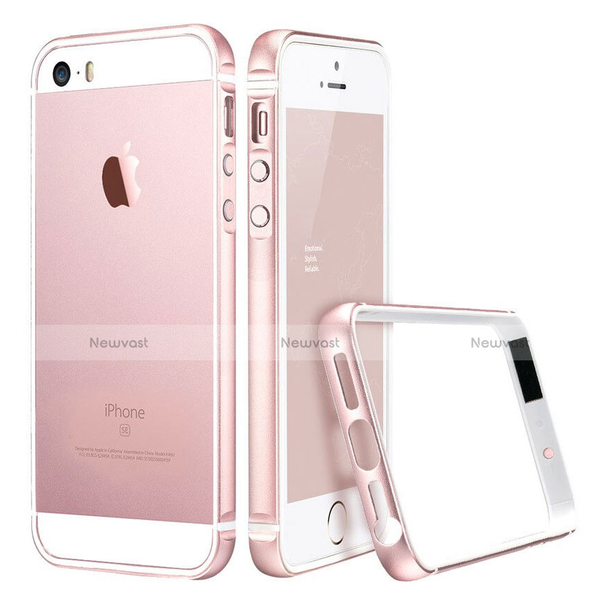 Luxury Aluminum Metal Frame Cover for Apple iPhone SE Rose Gold