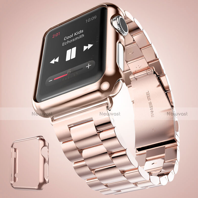 Luxury Aluminum Metal Frame Cover for Apple iWatch 3 38mm Pink