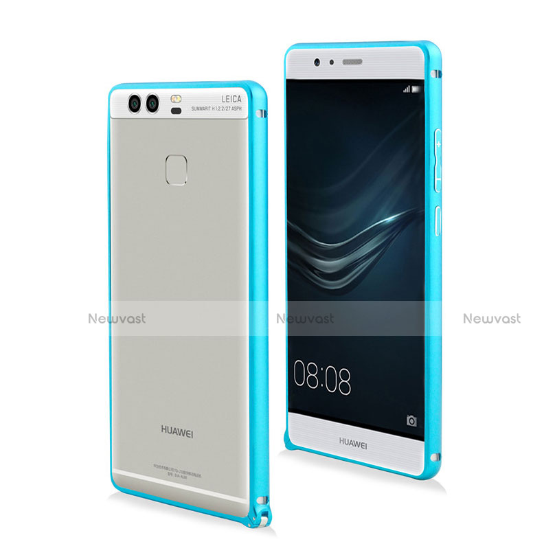 Luxury Aluminum Metal Frame Cover for Huawei P9 Plus Sky Blue