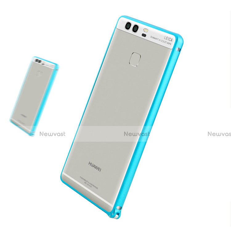 Luxury Aluminum Metal Frame Cover for Huawei P9 Plus Sky Blue