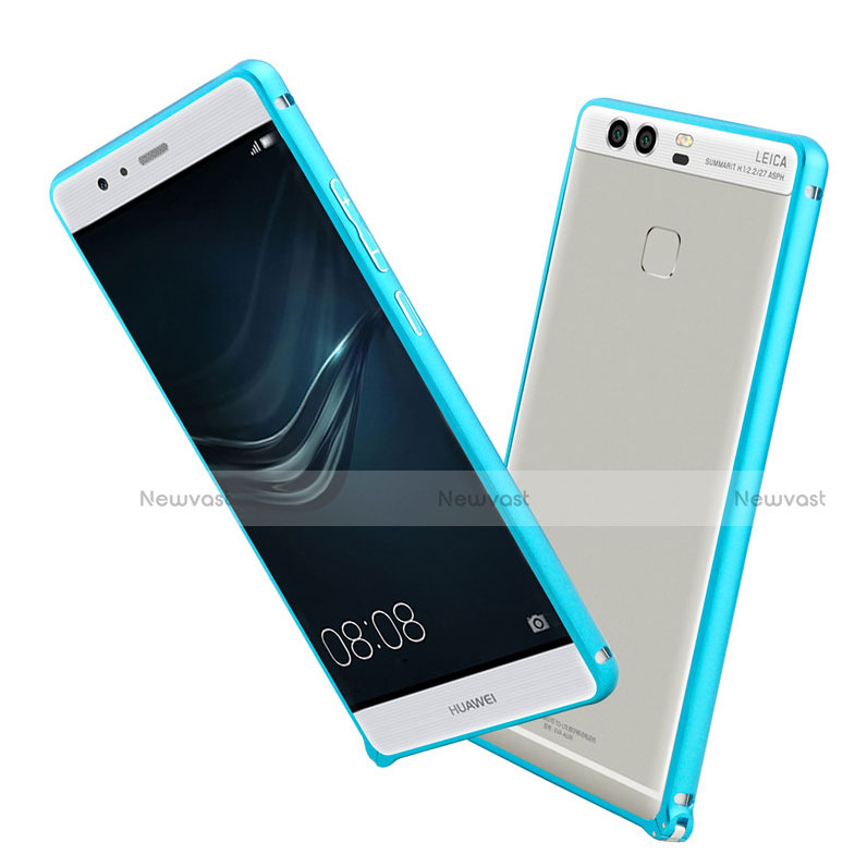 Luxury Aluminum Metal Frame Cover for Huawei P9 Plus Sky Blue