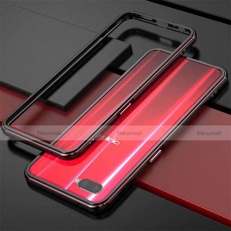 Luxury Aluminum Metal Frame Cover for Oppo R17 Neo Red and Black
