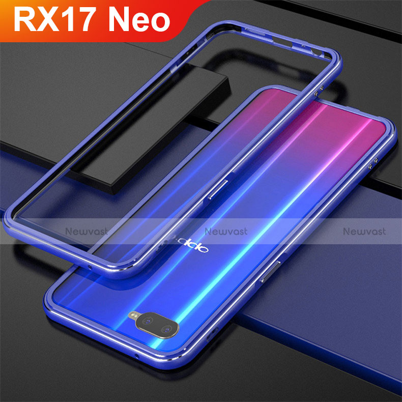 Luxury Aluminum Metal Frame Cover for Oppo RX17 Neo Blue