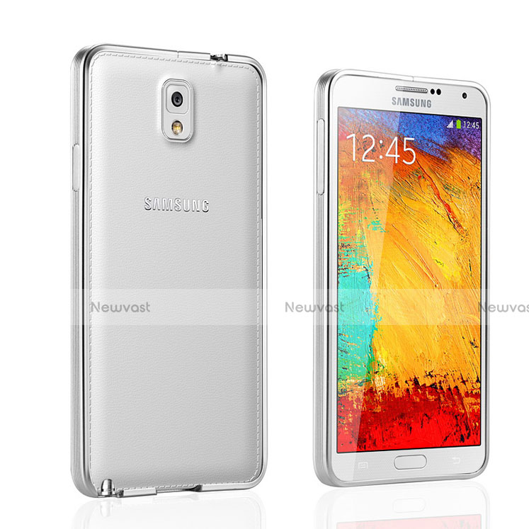 Luxury Aluminum Metal Frame Cover for Samsung Galaxy Note 3 N9000 Silver