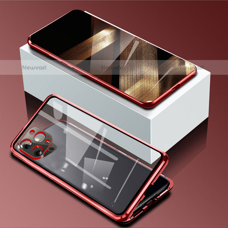 Luxury Aluminum Metal Frame Mirror Cover Case 360 Degrees for Apple iPhone 15 Pro Max