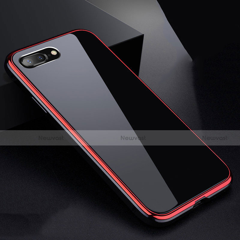 Luxury Aluminum Metal Frame Mirror Cover Case 360 Degrees for Apple iPhone 7 Plus Red