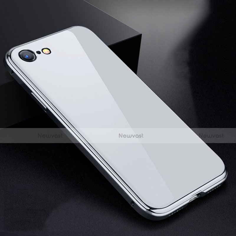 Luxury Aluminum Metal Frame Mirror Cover Case 360 Degrees for Apple iPhone 8