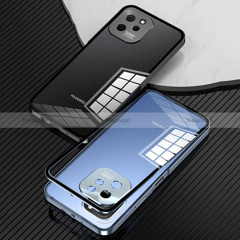 Luxury Aluminum Metal Frame Mirror Cover Case 360 Degrees for Huawei Enjoy 50z