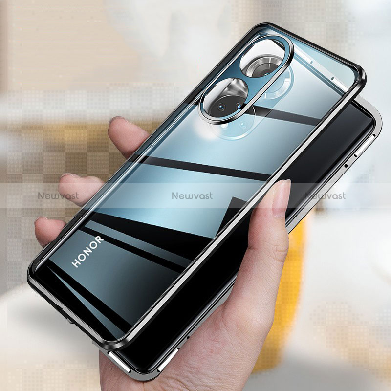 Luxury Aluminum Metal Frame Mirror Cover Case 360 Degrees for Huawei Honor 50 5G