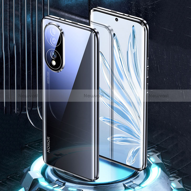 Luxury Aluminum Metal Frame Mirror Cover Case 360 Degrees for Huawei Honor 70 5G