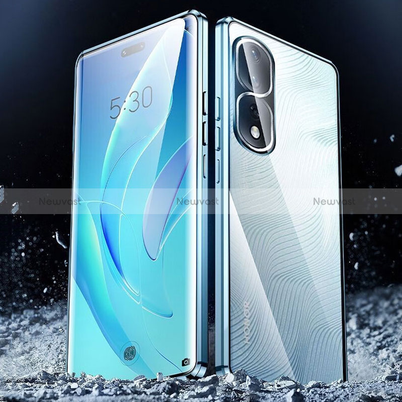 Luxury Aluminum Metal Frame Mirror Cover Case 360 Degrees for Huawei Honor 80 Pro Flat 5G