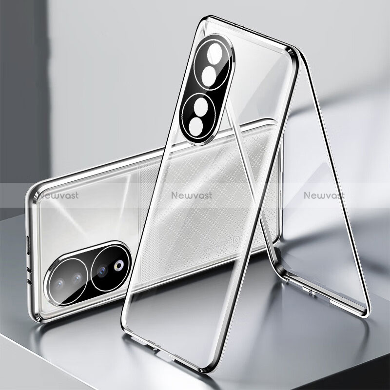 Luxury Aluminum Metal Frame Mirror Cover Case 360 Degrees for Huawei Honor 90 5G