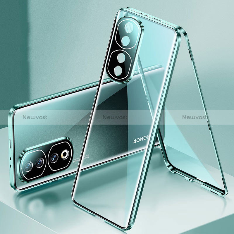 Luxury Aluminum Metal Frame Mirror Cover Case 360 Degrees for Huawei Honor 90 Pro 5G