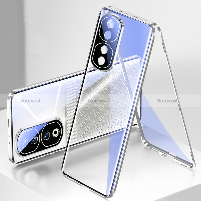 Luxury Aluminum Metal Frame Mirror Cover Case 360 Degrees for Huawei Honor 90 Pro 5G