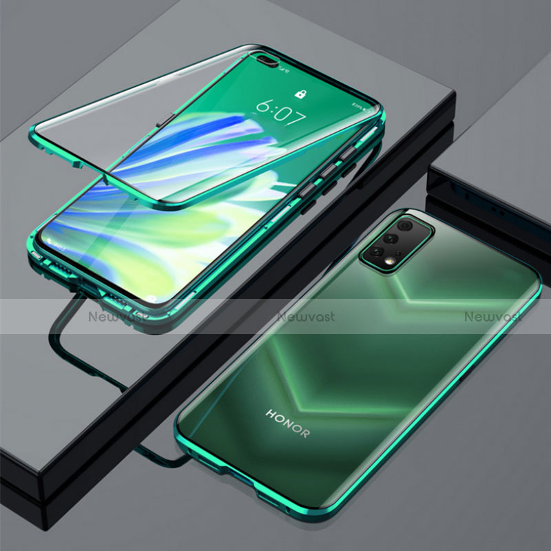 Luxury Aluminum Metal Frame Mirror Cover Case 360 Degrees for Huawei Honor V30 5G Green