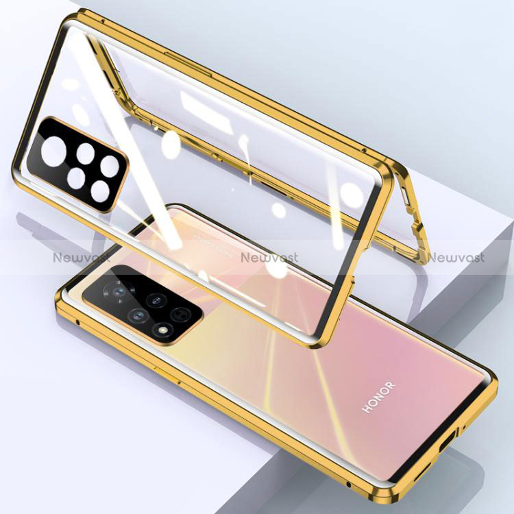 Luxury Aluminum Metal Frame Mirror Cover Case 360 Degrees for Huawei Honor V40 5G