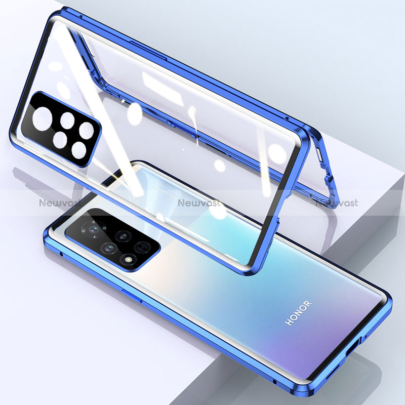 Luxury Aluminum Metal Frame Mirror Cover Case 360 Degrees for Huawei Honor V40 5G