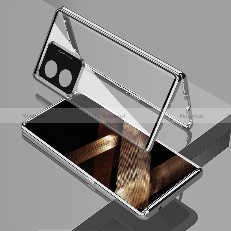 Luxury Aluminum Metal Frame Mirror Cover Case 360 Degrees for Huawei Honor X5 Plus