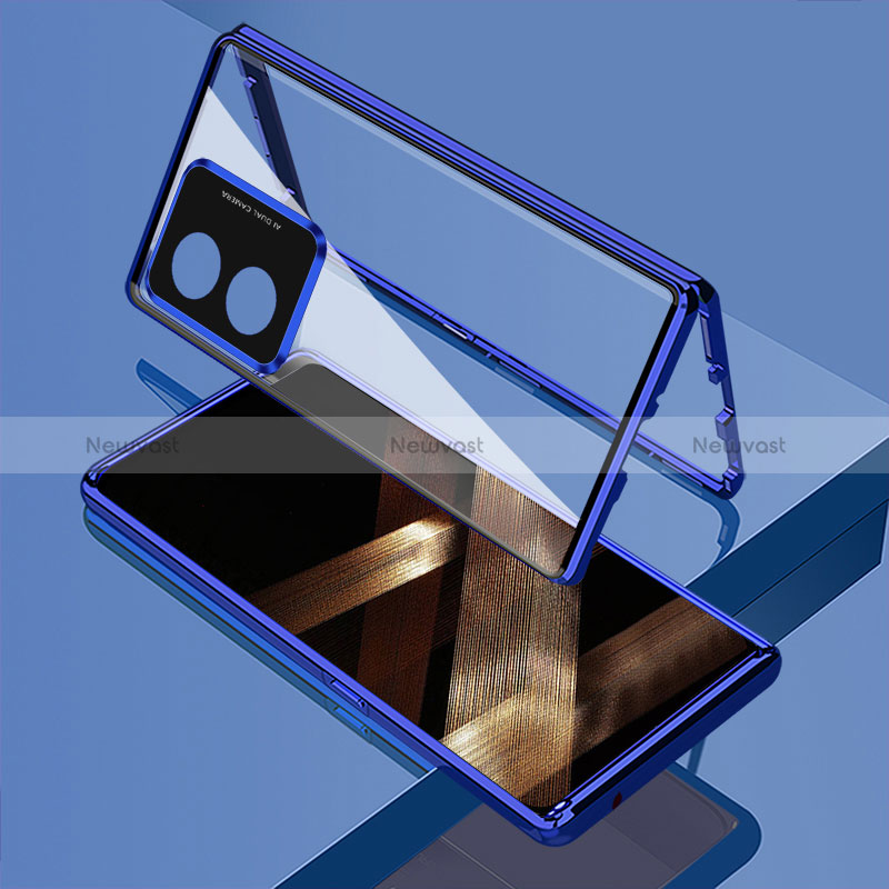 Luxury Aluminum Metal Frame Mirror Cover Case 360 Degrees for Huawei Honor X5 Plus