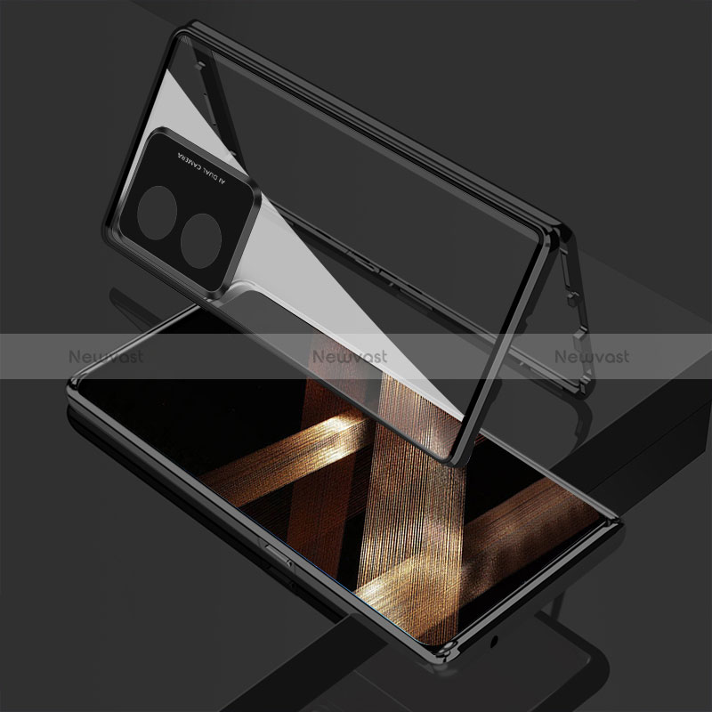 Luxury Aluminum Metal Frame Mirror Cover Case 360 Degrees for Huawei Honor X5 Plus