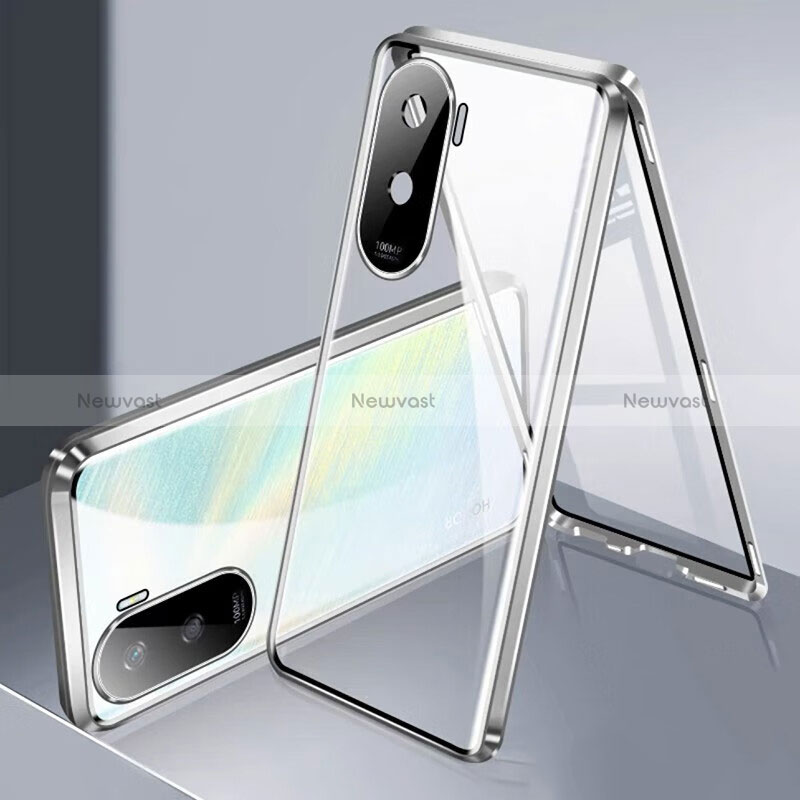 Luxury Aluminum Metal Frame Mirror Cover Case 360 Degrees for Huawei Honor X50i 5G