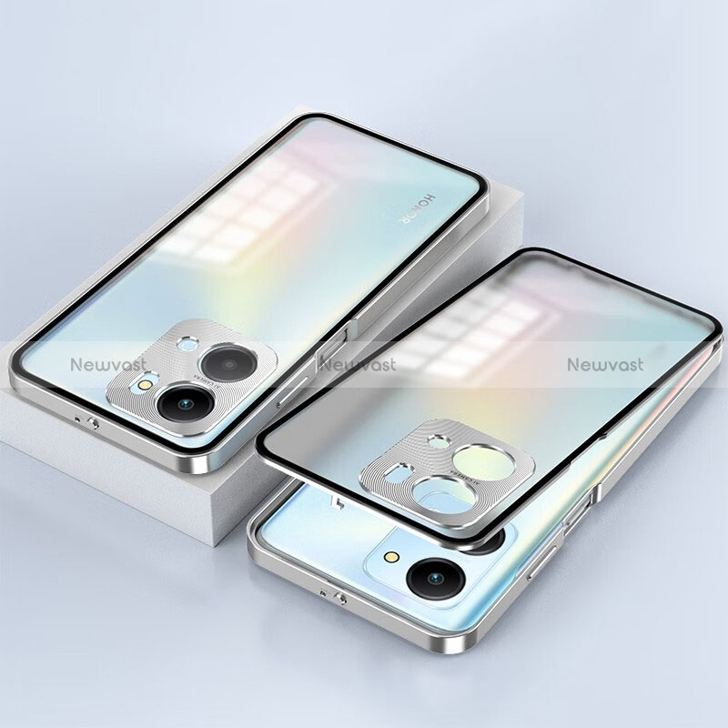 Luxury Aluminum Metal Frame Mirror Cover Case 360 Degrees for Huawei Honor X7a