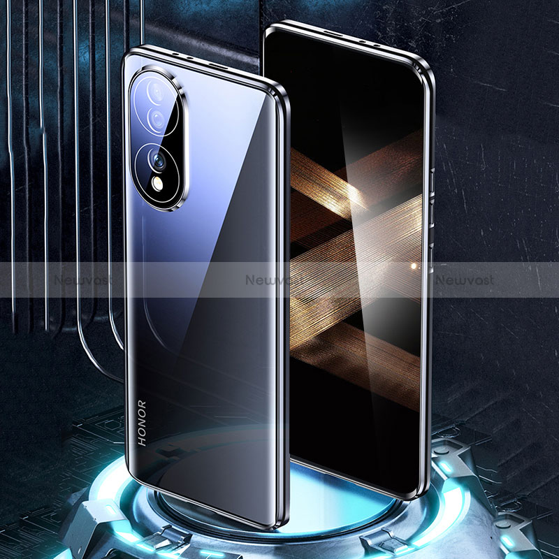 Luxury Aluminum Metal Frame Mirror Cover Case 360 Degrees for Huawei Honor X7b