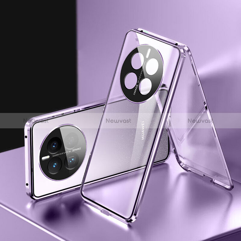 Luxury Aluminum Metal Frame Mirror Cover Case 360 Degrees for Huawei Mate 50