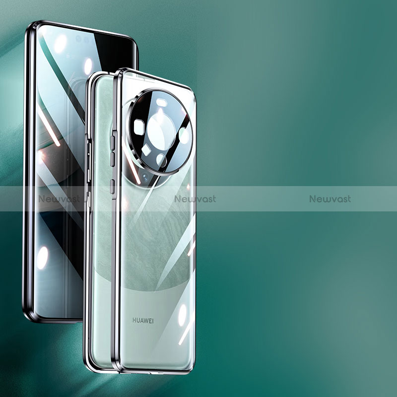 Luxury Aluminum Metal Frame Mirror Cover Case 360 Degrees for Huawei Mate 60 Pro+ Plus