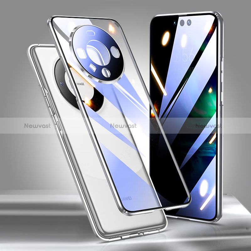 Luxury Aluminum Metal Frame Mirror Cover Case 360 Degrees for Huawei Mate 60 Pro+ Plus