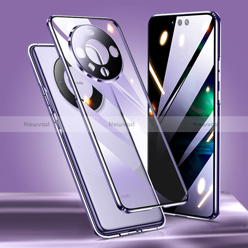 Luxury Aluminum Metal Frame Mirror Cover Case 360 Degrees for Huawei Mate 60 Pro+ Plus