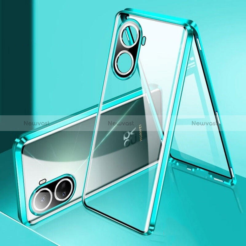 Luxury Aluminum Metal Frame Mirror Cover Case 360 Degrees for Huawei Nova 10 SE