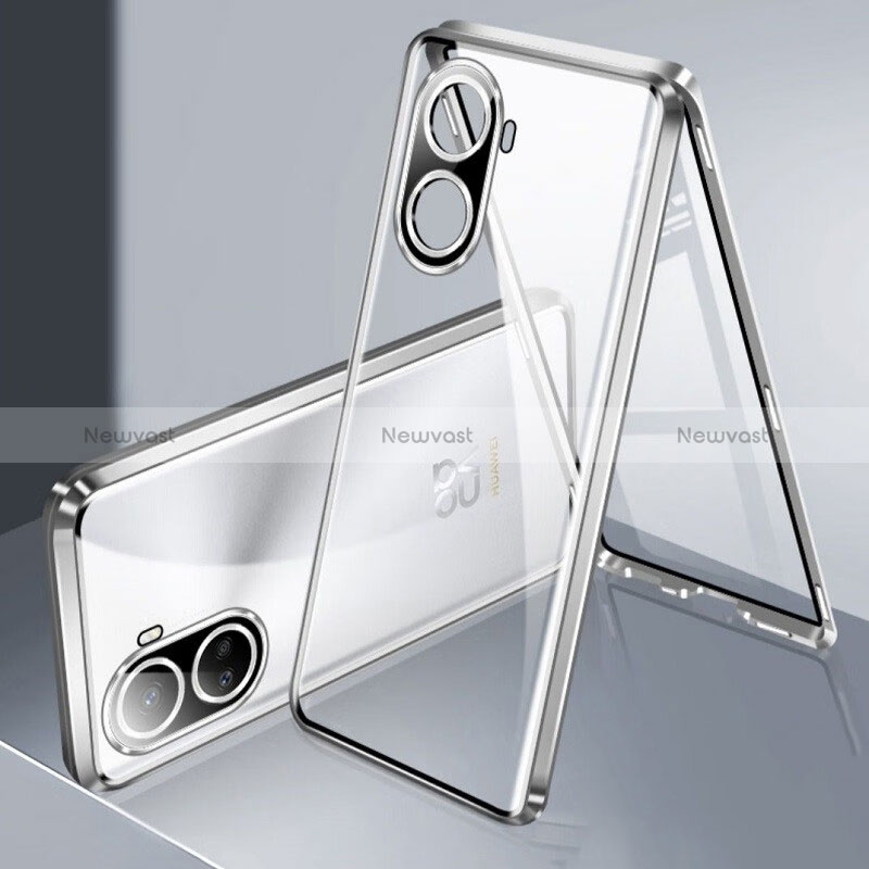 Luxury Aluminum Metal Frame Mirror Cover Case 360 Degrees for Huawei Nova 10 SE