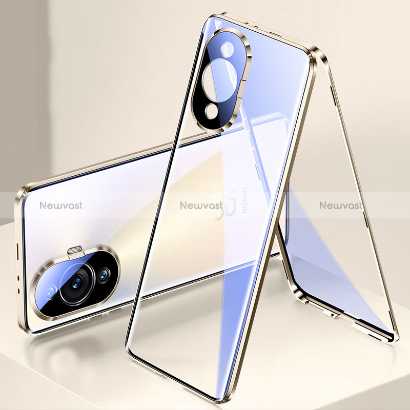 Luxury Aluminum Metal Frame Mirror Cover Case 360 Degrees for Huawei Nova 11