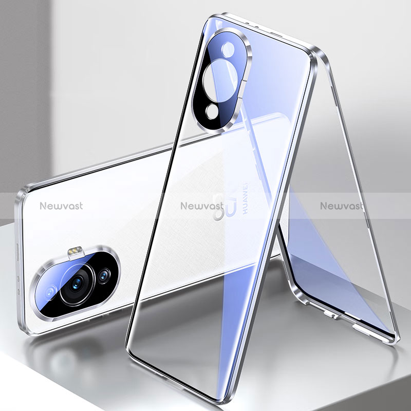 Luxury Aluminum Metal Frame Mirror Cover Case 360 Degrees for Huawei Nova 11 Pro