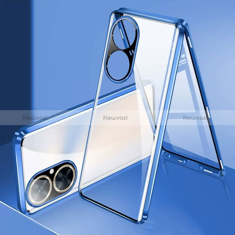 Luxury Aluminum Metal Frame Mirror Cover Case 360 Degrees for Huawei Nova 11i