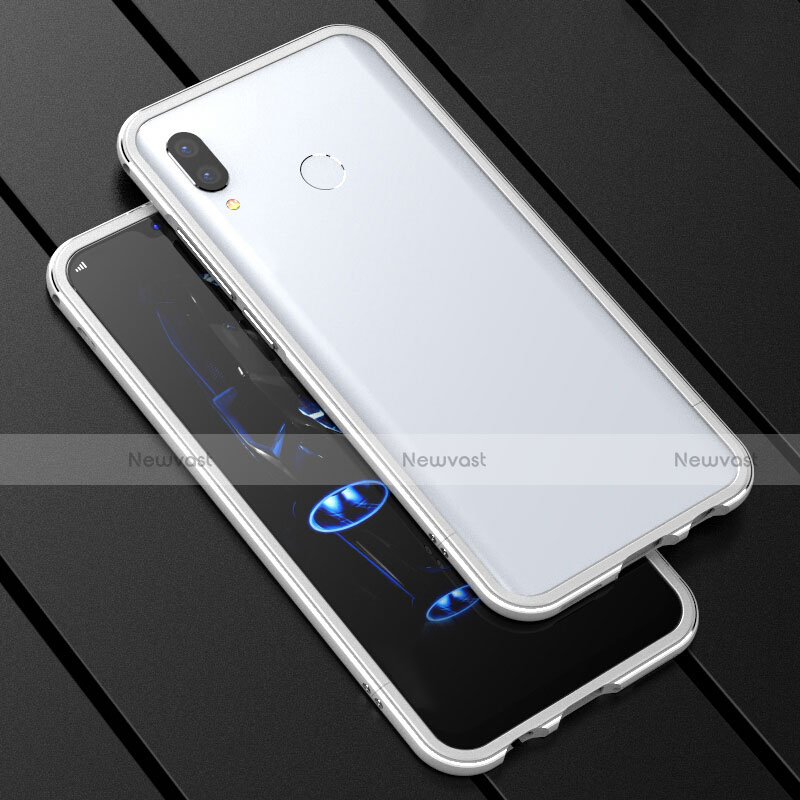 Luxury Aluminum Metal Frame Mirror Cover Case 360 Degrees for Huawei Nova 3i White