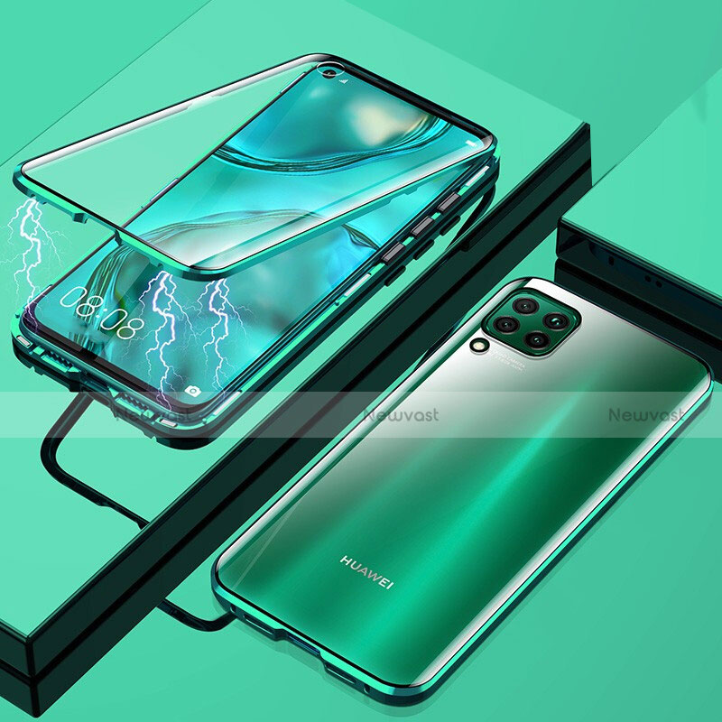 Luxury Aluminum Metal Frame Mirror Cover Case 360 Degrees for Huawei Nova 6 SE Green