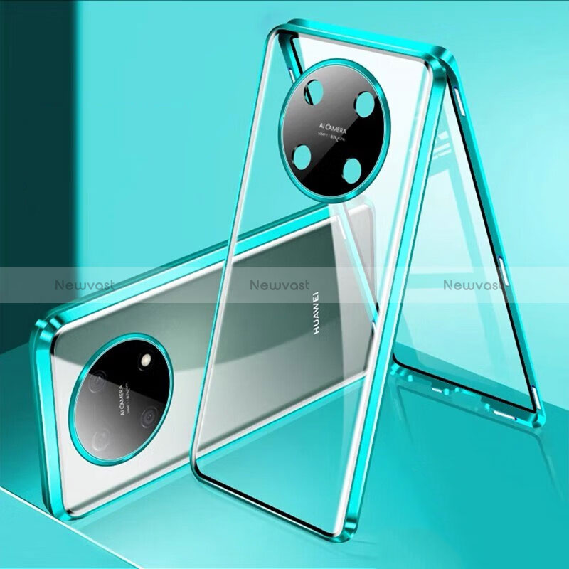 Luxury Aluminum Metal Frame Mirror Cover Case 360 Degrees for Huawei Nova Y90 Green