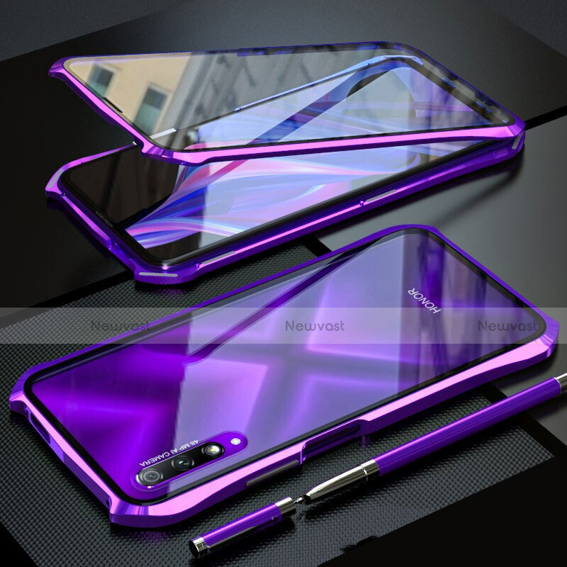 Luxury Aluminum Metal Frame Mirror Cover Case 360 Degrees for Huawei P Smart Pro (2019)