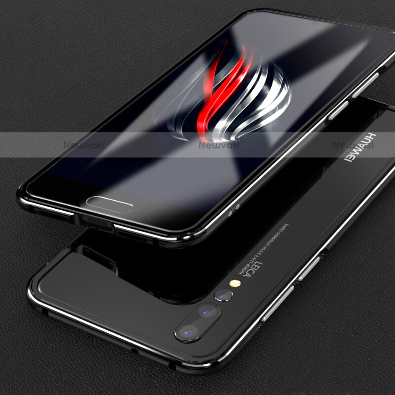 Luxury Aluminum Metal Frame Mirror Cover Case 360 Degrees for Huawei P20 Pro