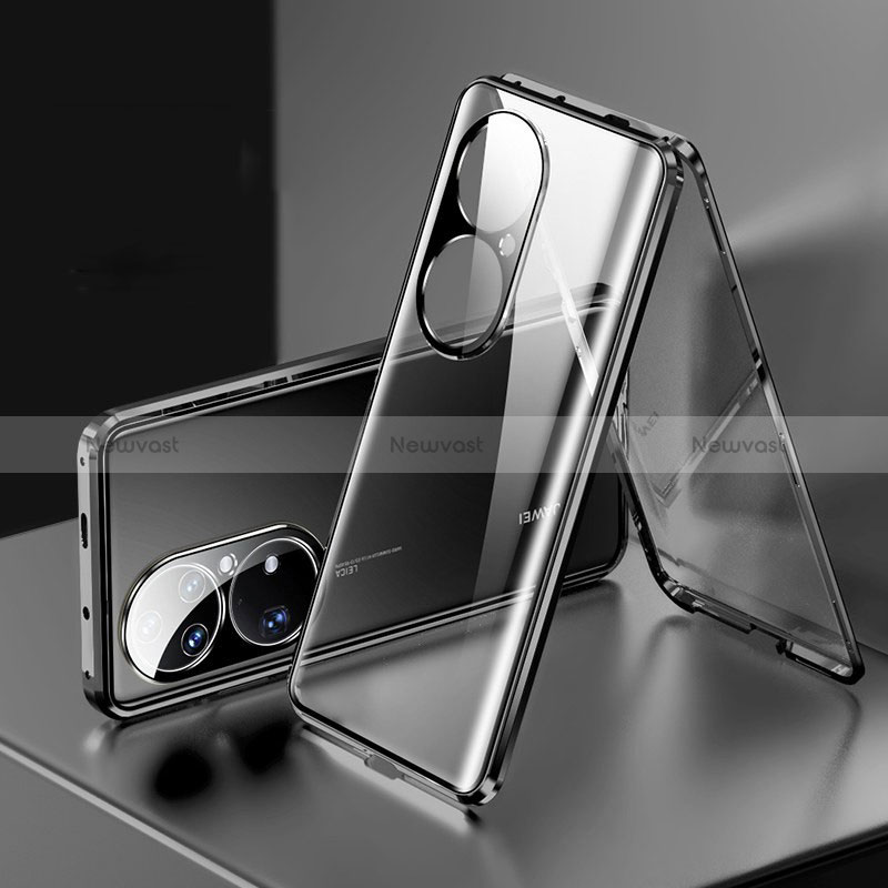 Luxury Aluminum Metal Frame Mirror Cover Case 360 Degrees for Huawei P50