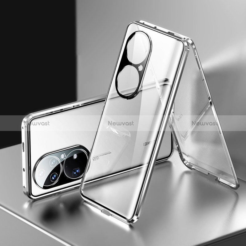 Luxury Aluminum Metal Frame Mirror Cover Case 360 Degrees for Huawei P50e