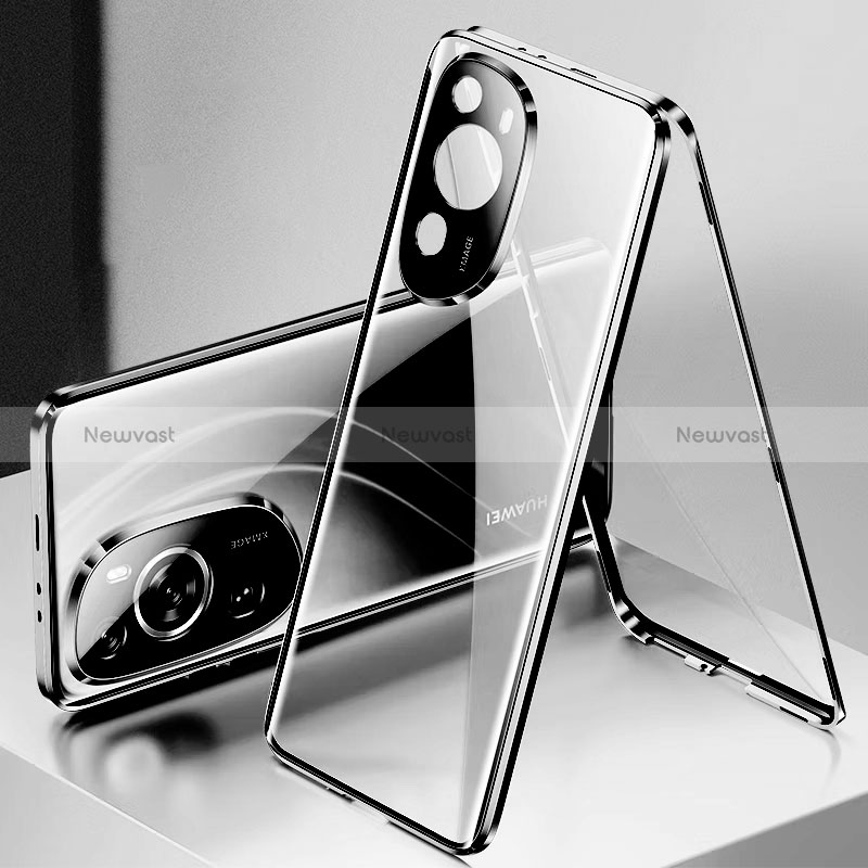 Luxury Aluminum Metal Frame Mirror Cover Case 360 Degrees for Huawei P60 Art