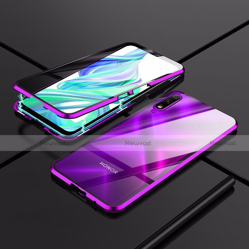 Luxury Aluminum Metal Frame Mirror Cover Case 360 Degrees for Huawei Y9 Prime (2019)