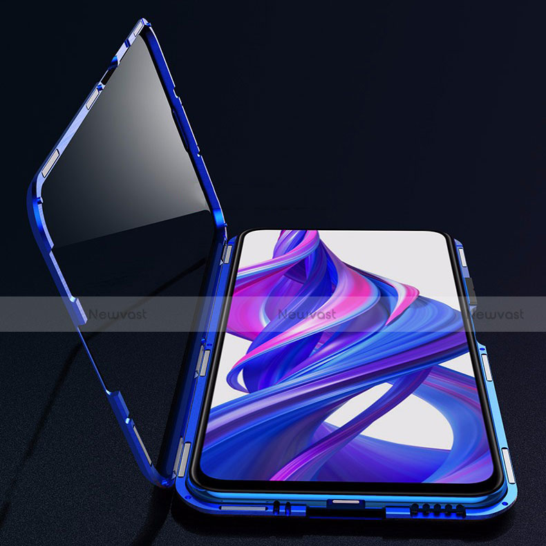 Luxury Aluminum Metal Frame Mirror Cover Case 360 Degrees for Huawei Y9 Prime (2019)