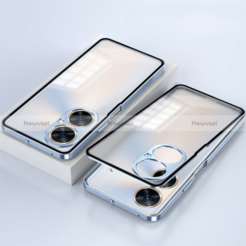 Luxury Aluminum Metal Frame Mirror Cover Case 360 Degrees for OnePlus Nord CE 3 Lite 5G